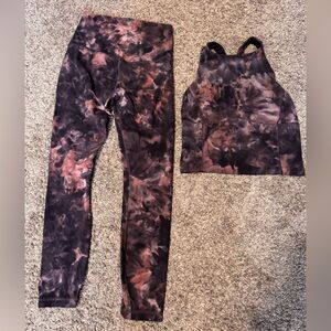 lululemon athletica Diamond Dye Leggings with Matching Crop Top